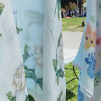 Bamboo Organic Cotton Monstera & Bird-of-Paradise 47" Swaddling Blanket