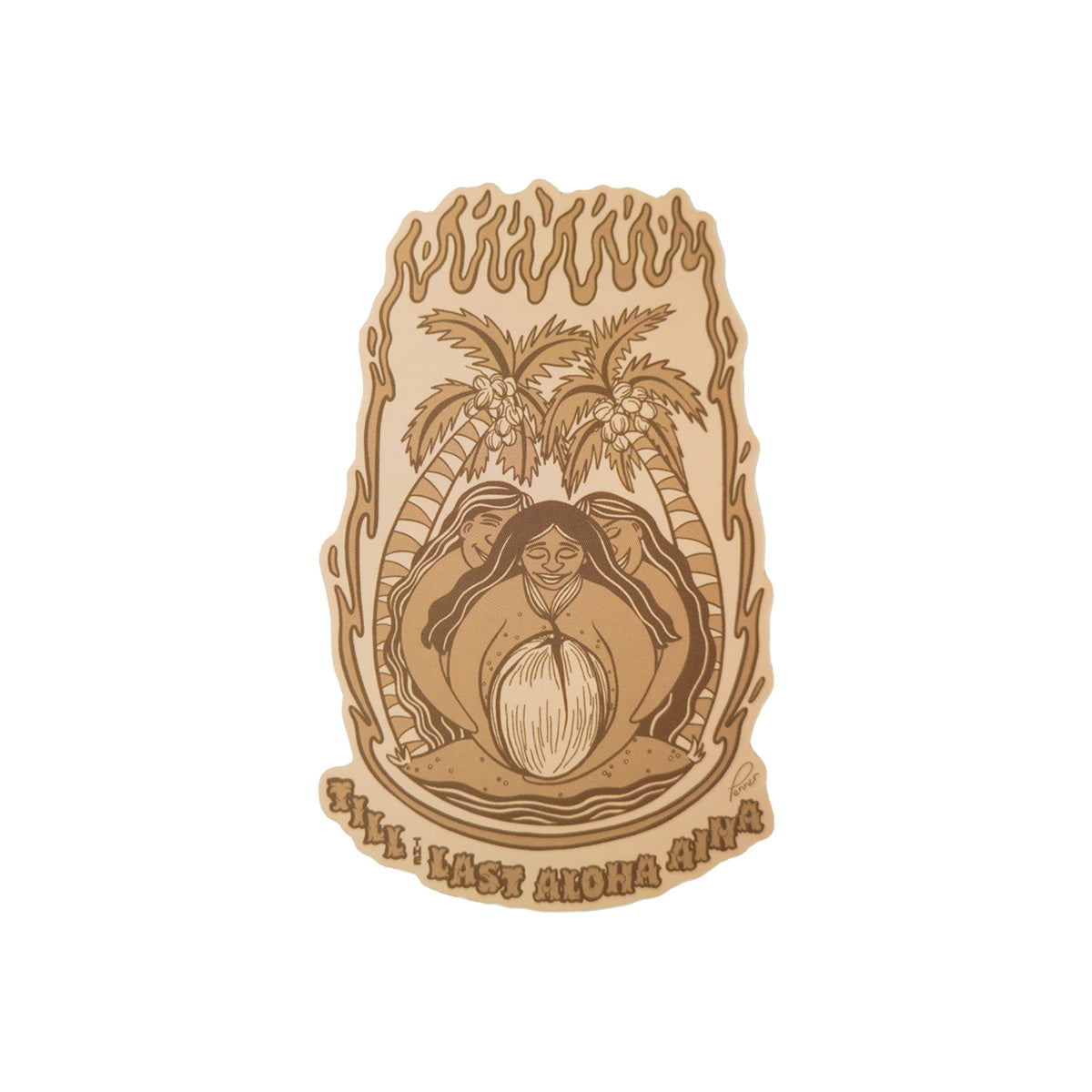 Till the Last Aloha ʻĀina Pepili - Original Art 4" Vinyl Sticker