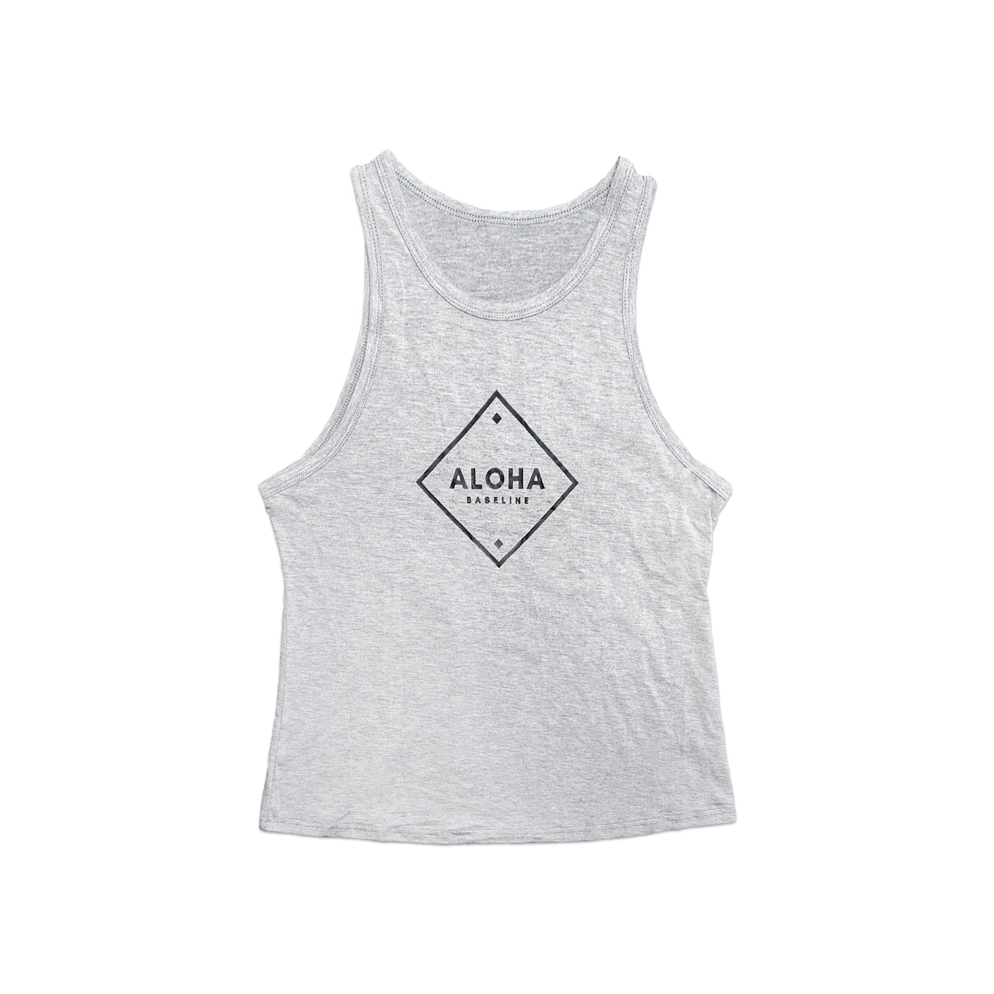 Aloha Baseline Diamond Soft & Stretchy Light Gray Tank