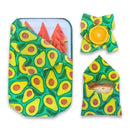 Reusable Handmade Organic Beeswax Food Wraps 3 Pack - Avocado