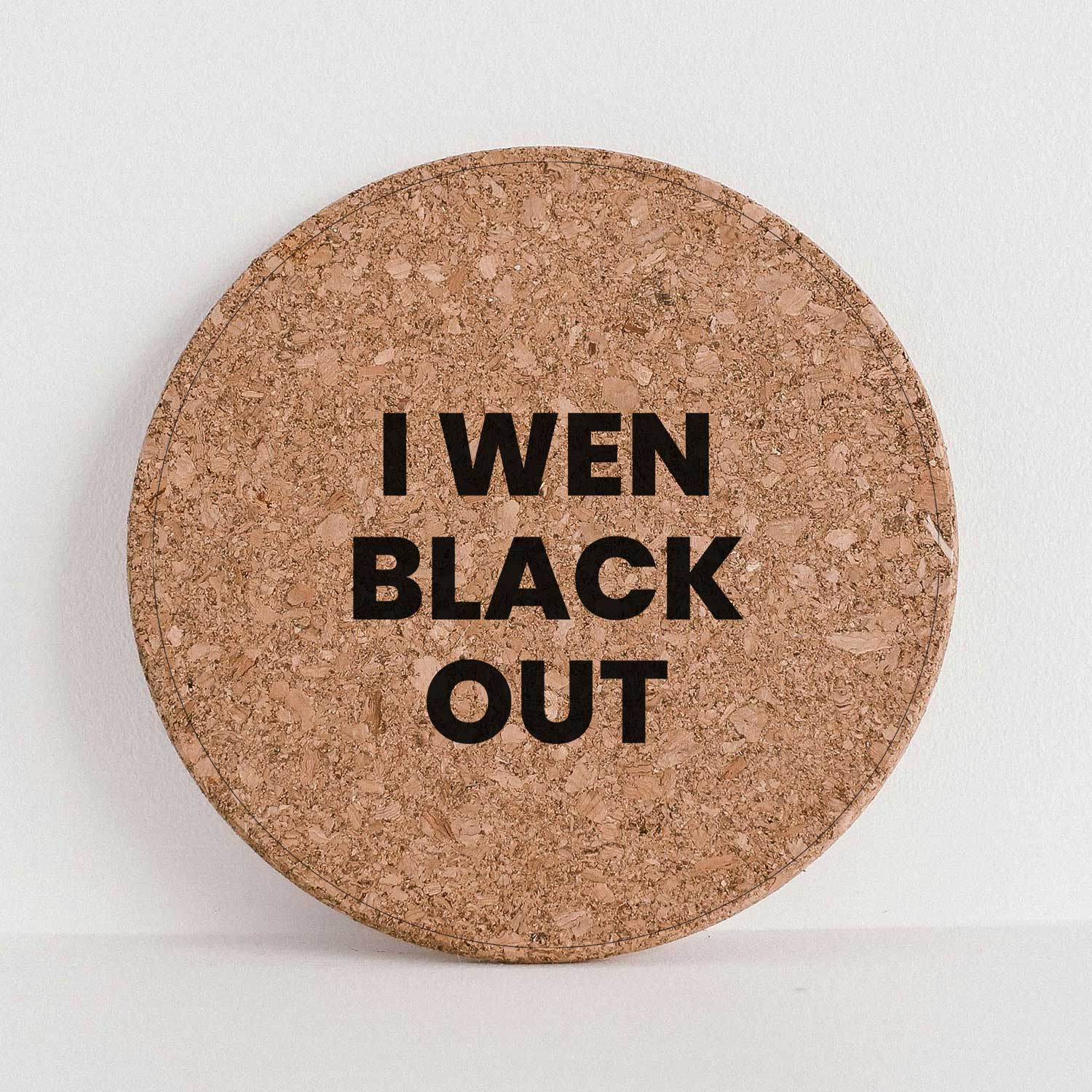 I WEN BLACK OUT - Double-Sided Cork Coaster