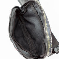 Custom Designed Waist Bag - Black Heliconia