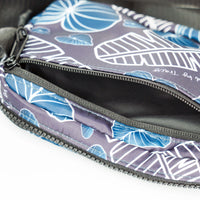 Custom Designed Waist Bag - Navy Kalo Banana Leaf