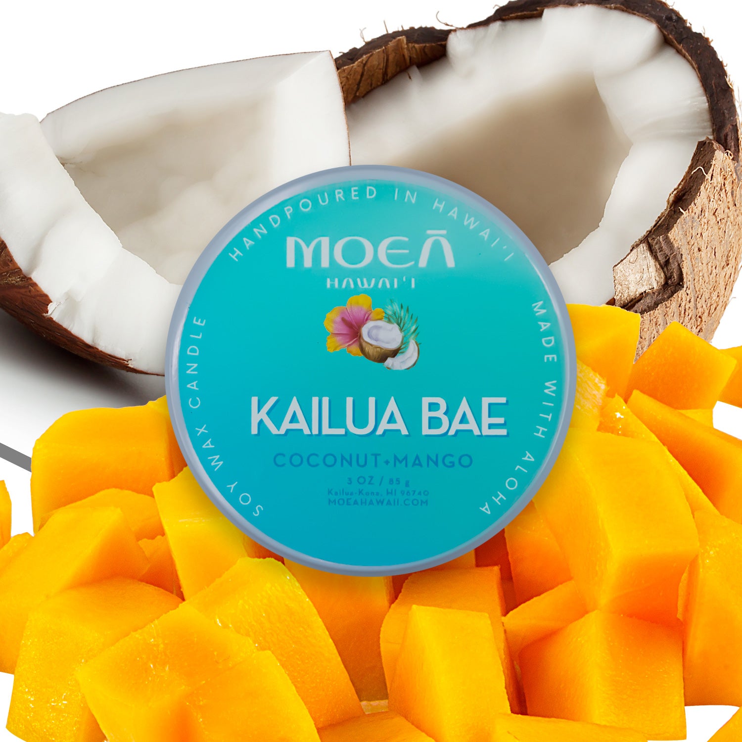 Handpoured Soy Wax Candle - Coconut + Mango 4oz