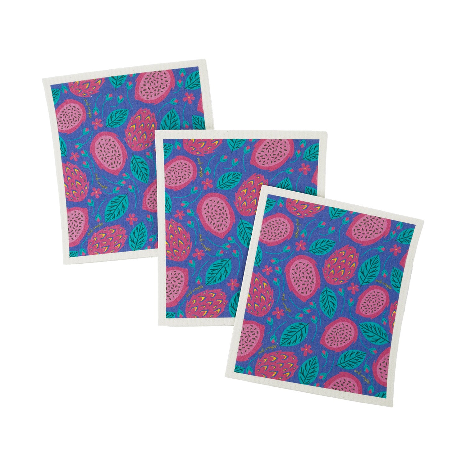 Swedish Dish Cloth 3 Pack - Dragonfruit