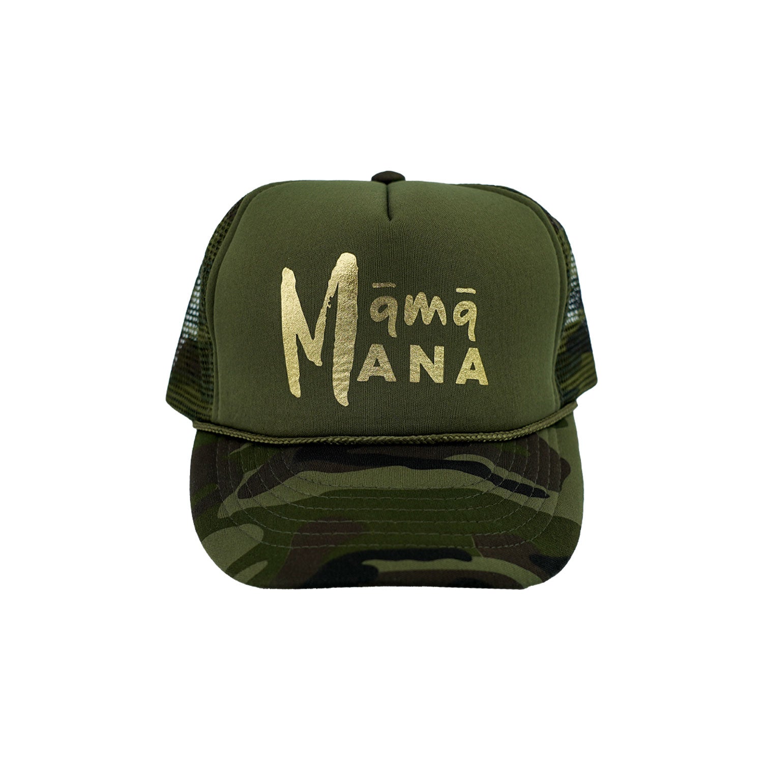 Māmā Mana Gold Foil Trucker Hat - Camouflage
