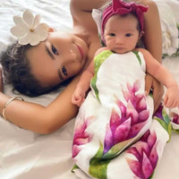 Bamboo Organic Cotton Hawaiian Ginger 47" Swaddling Blanket