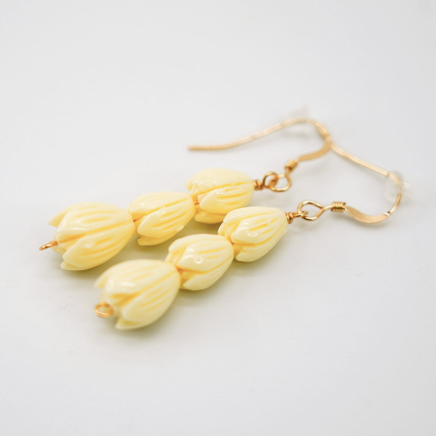 14k Gold Resin Pikake 3 Stacker Gradient Drop Earrings