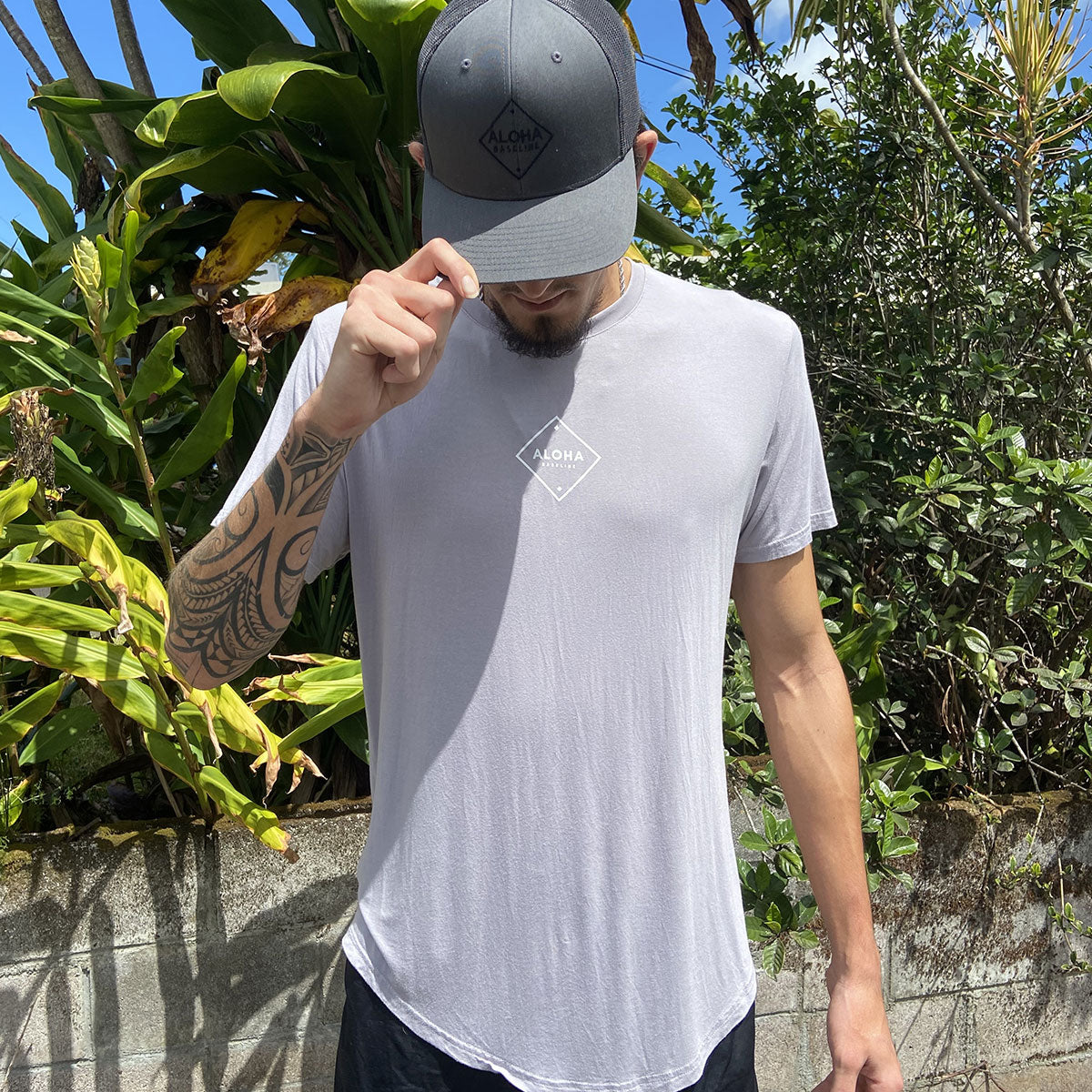 Aloha Baseline Diamond Soft & Stretchy Breathable Gray T-Shirt