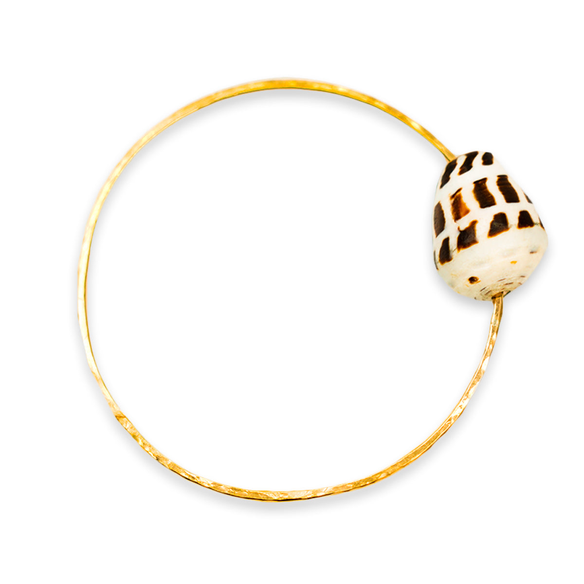 Hebrew Cone Shell Handmade 14k Gold Bangle