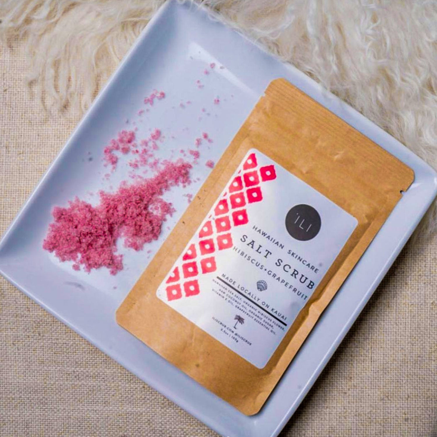 Hawaiian Skincare Salt Scrub - Hibiscus + Grapefruit 3.5oz