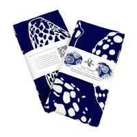 19" x 27" Cotton Flour Sack Tea Towel - Indigo Shells