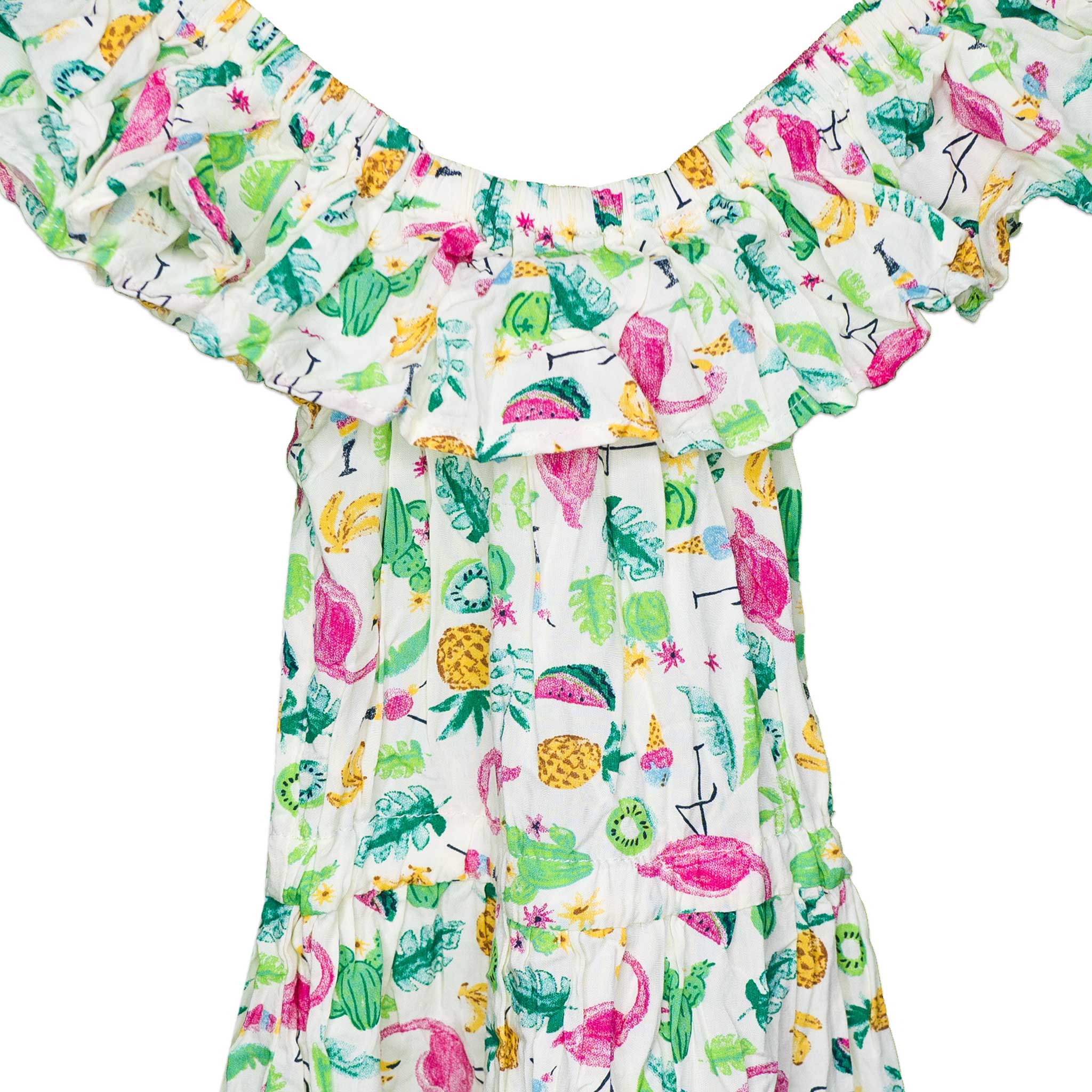 Colorful Kaitlyn Elastic Waist Handmade Dress - Toddler