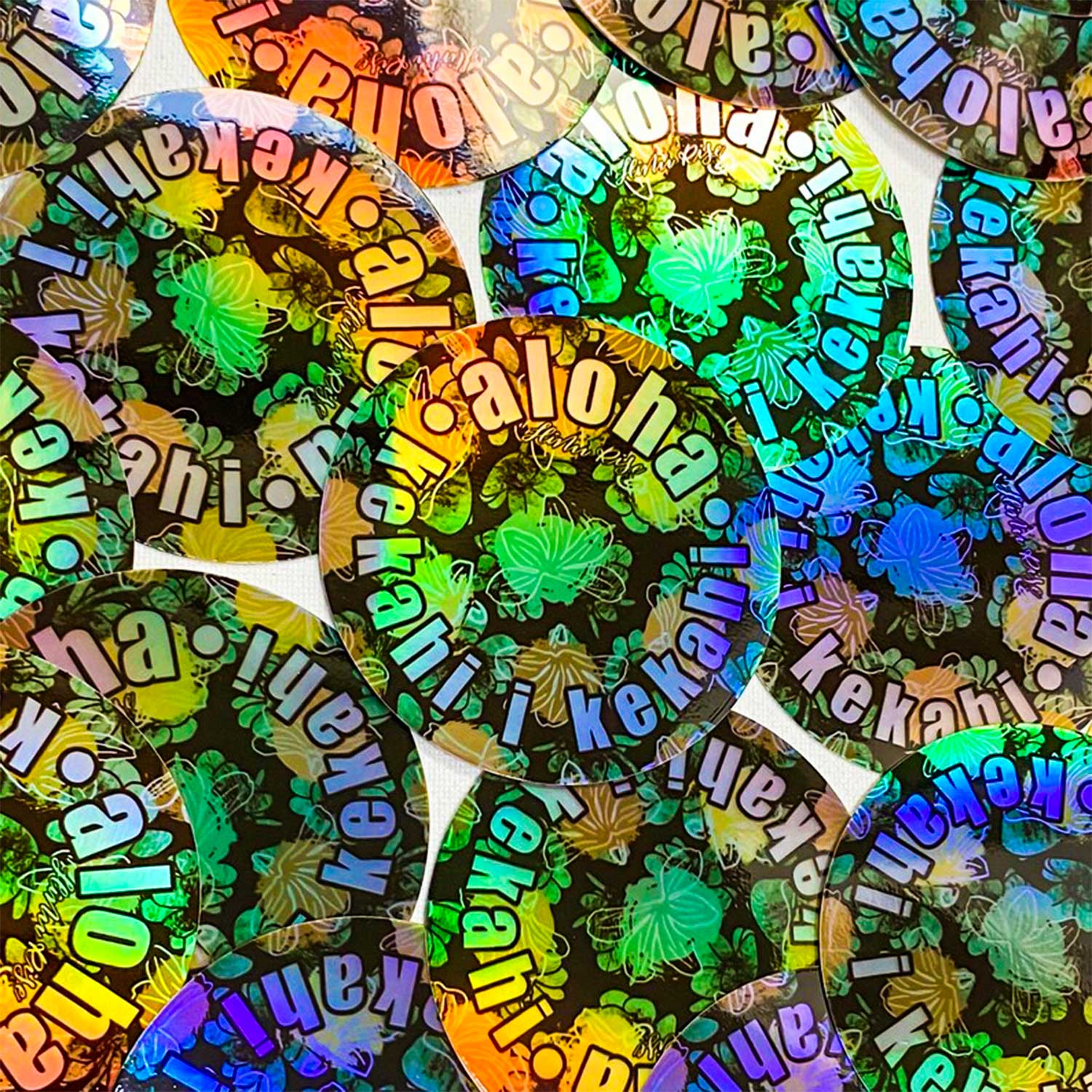 3” Vinyl Pepili "Aloha Kekahi I Kekahi" Love One Another Holographic Sticker