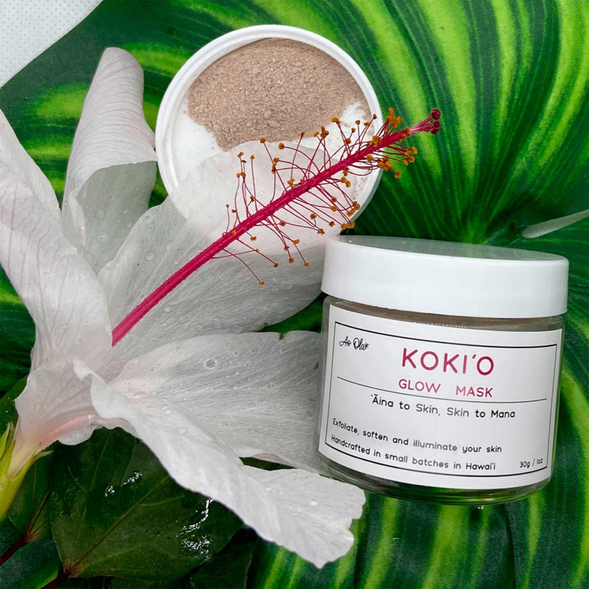 Koki'o Exfoliant + Hibiscus Ōlena Noni Glow Mask