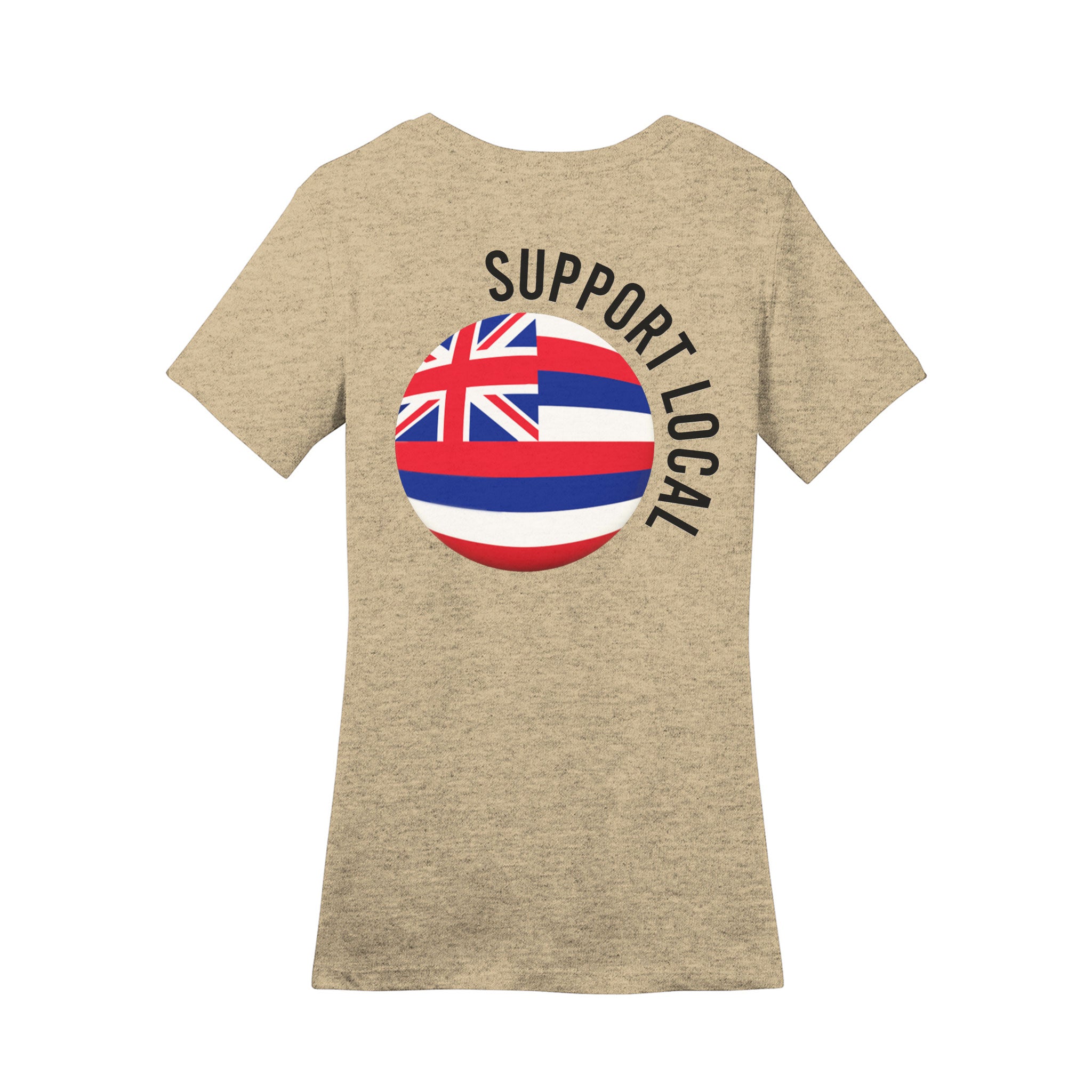 Support Local Combed Cotton Women's T-Shirt - Latte