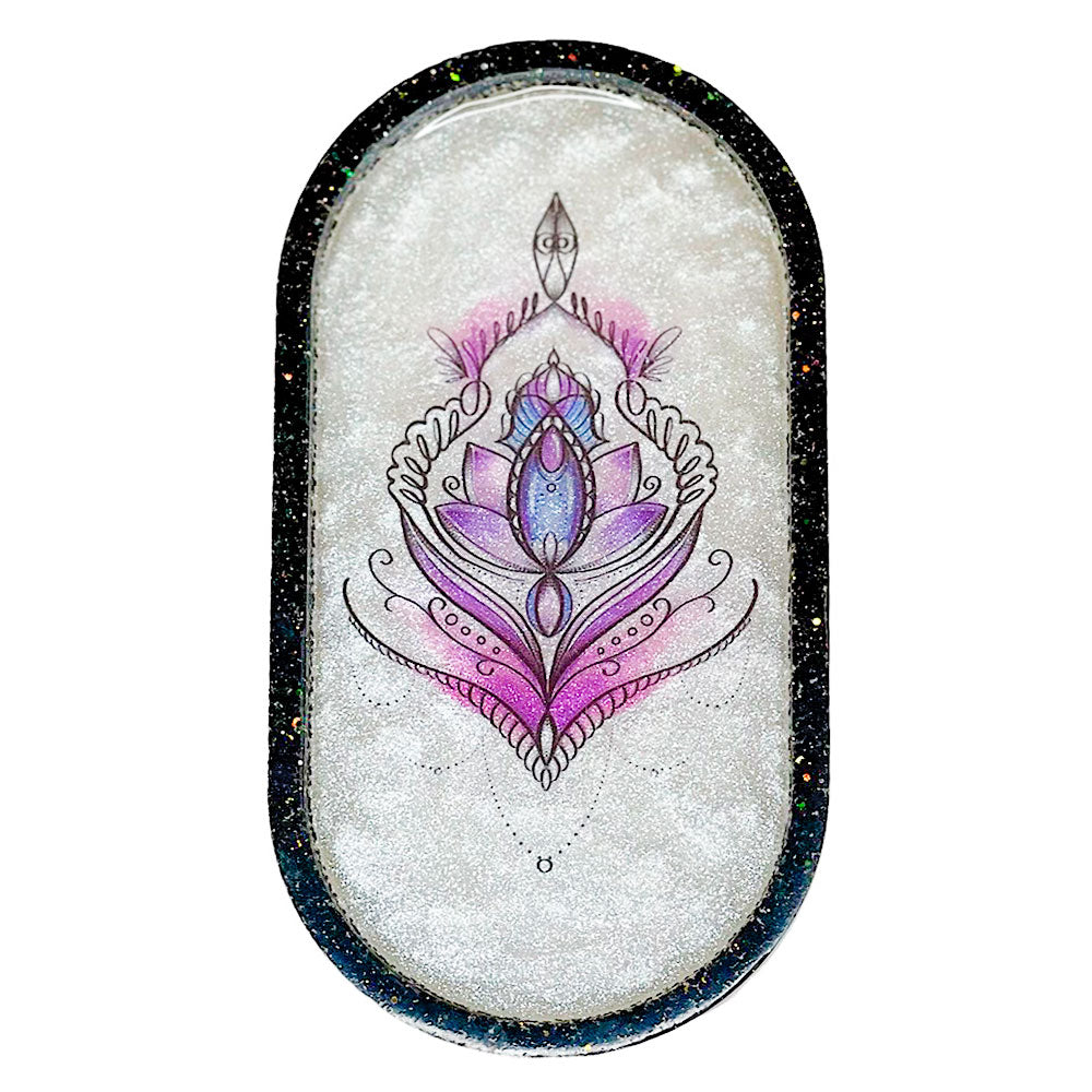 Brilliant Handmade Resin Trinket Tray / Jewelry Dish - Lotus