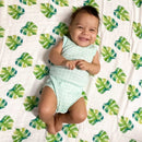 Bamboo Organic Cotton Monstera 47" Swaddling Blanket