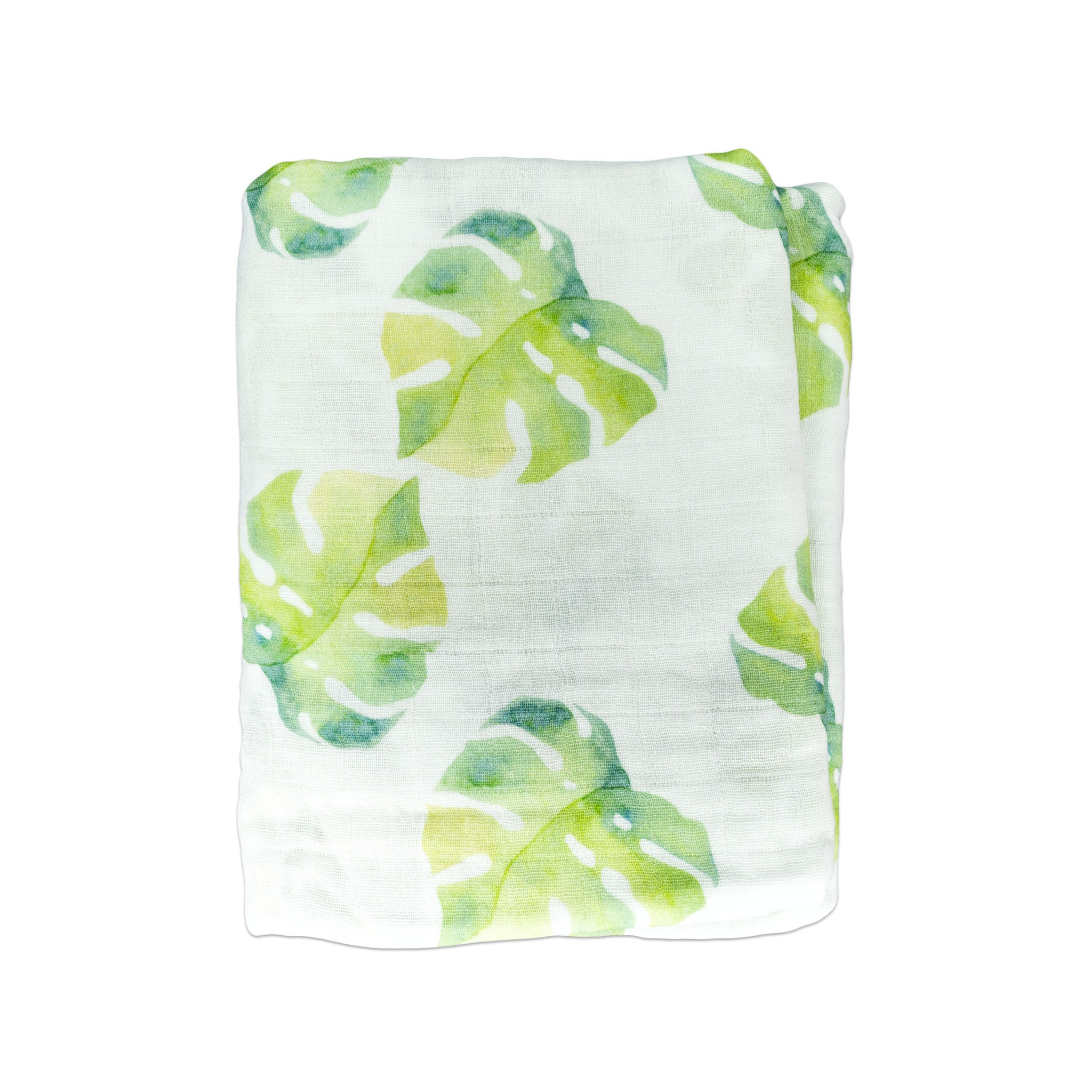 Bamboo Organic Cotton Monstera 47" Swaddling Blanket