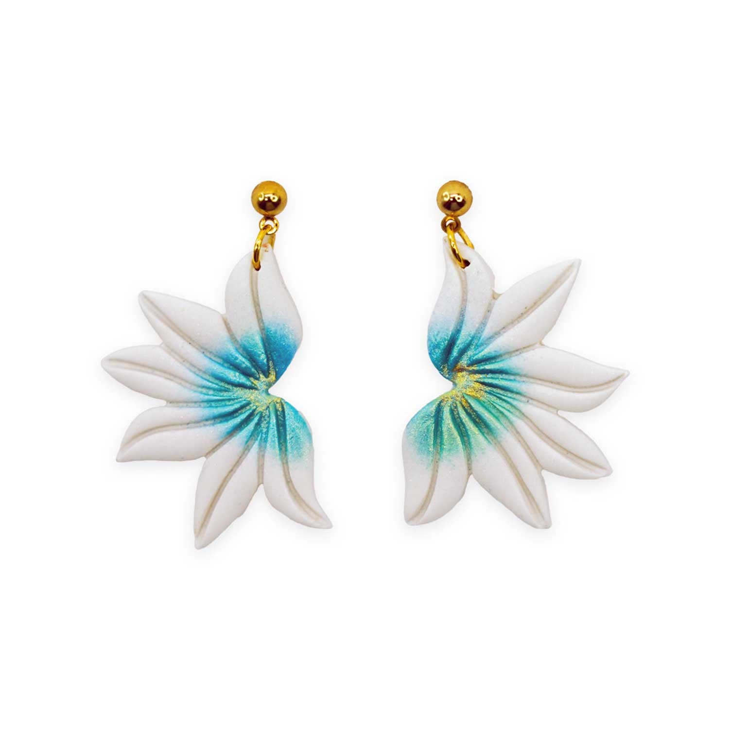Naupaka Half-flower Clay Gold Earrings
