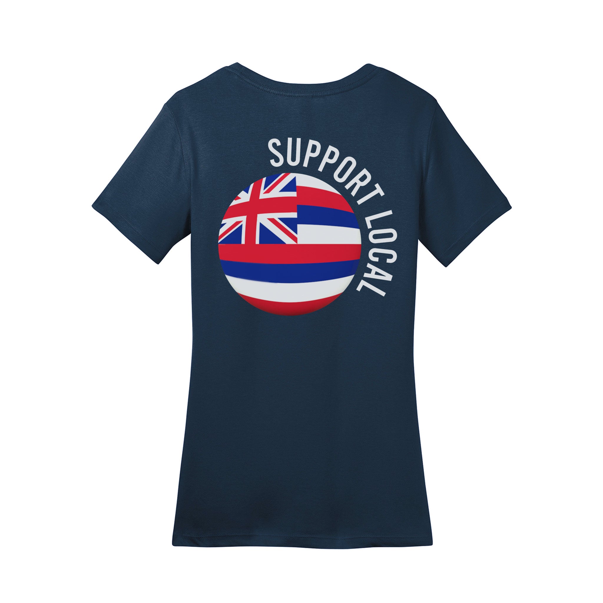 Support Local Combed Cotton Women's T-Shirt - Navy