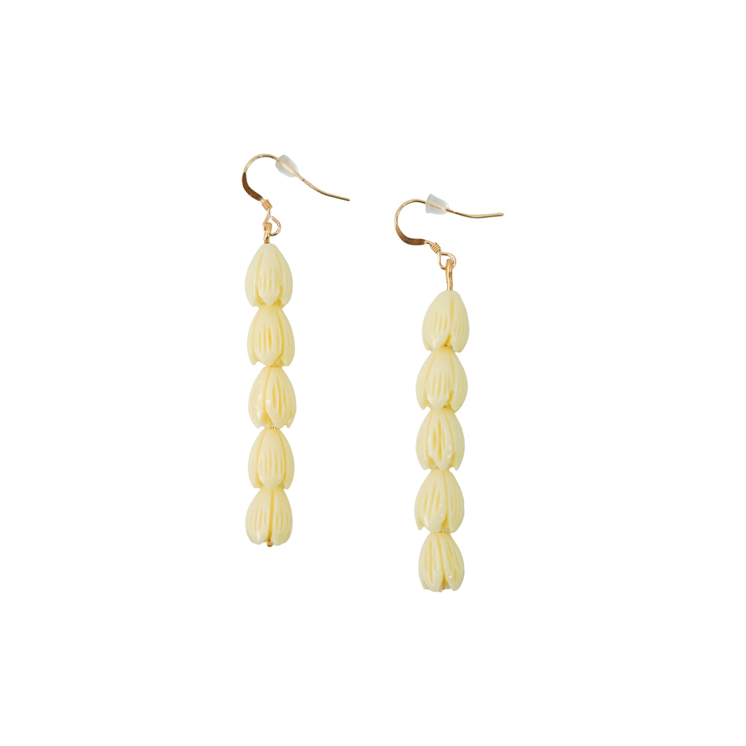 14k Gold Resin Pikake 5 Stacker Drop Earrings