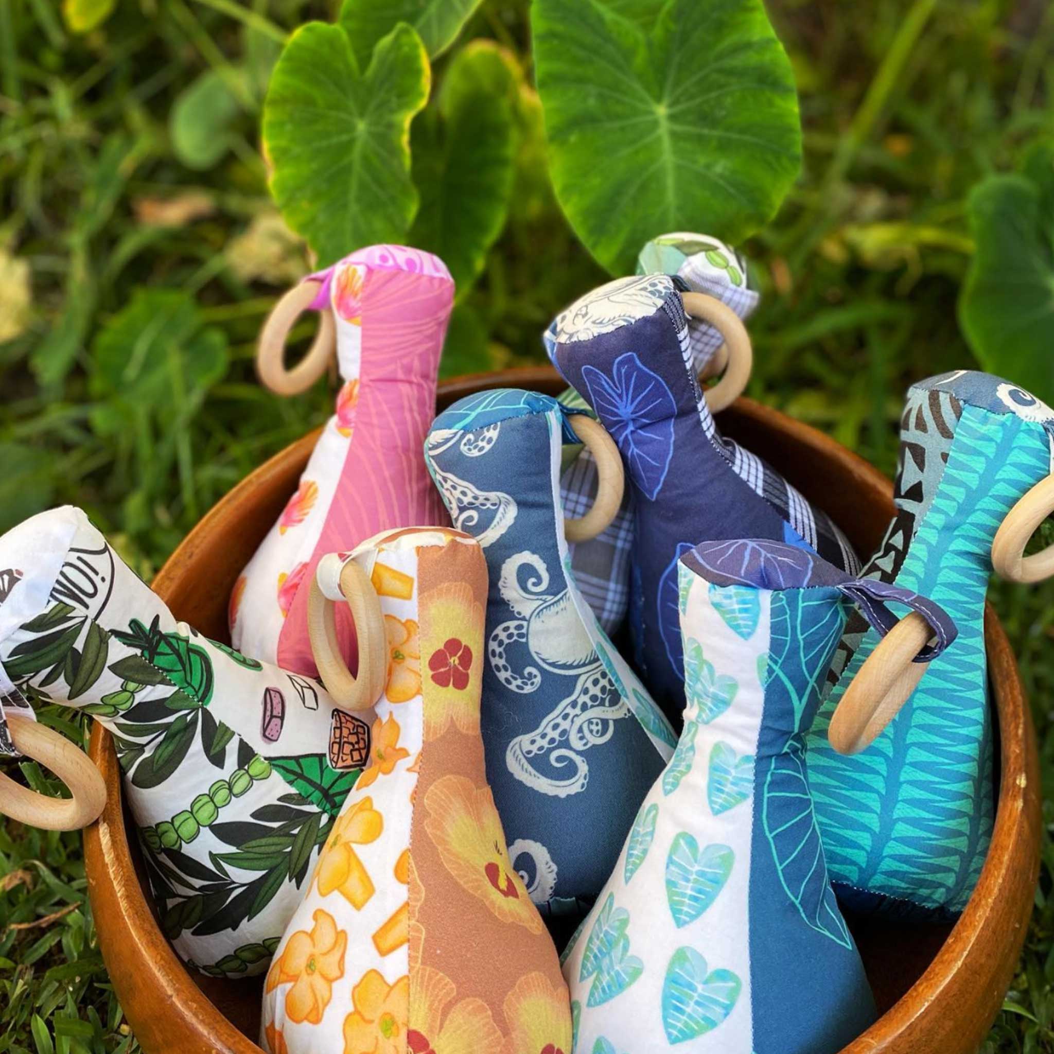 Handmade Patchwork Poi Pounder Baby Teething Toy - Kalo & Tribal