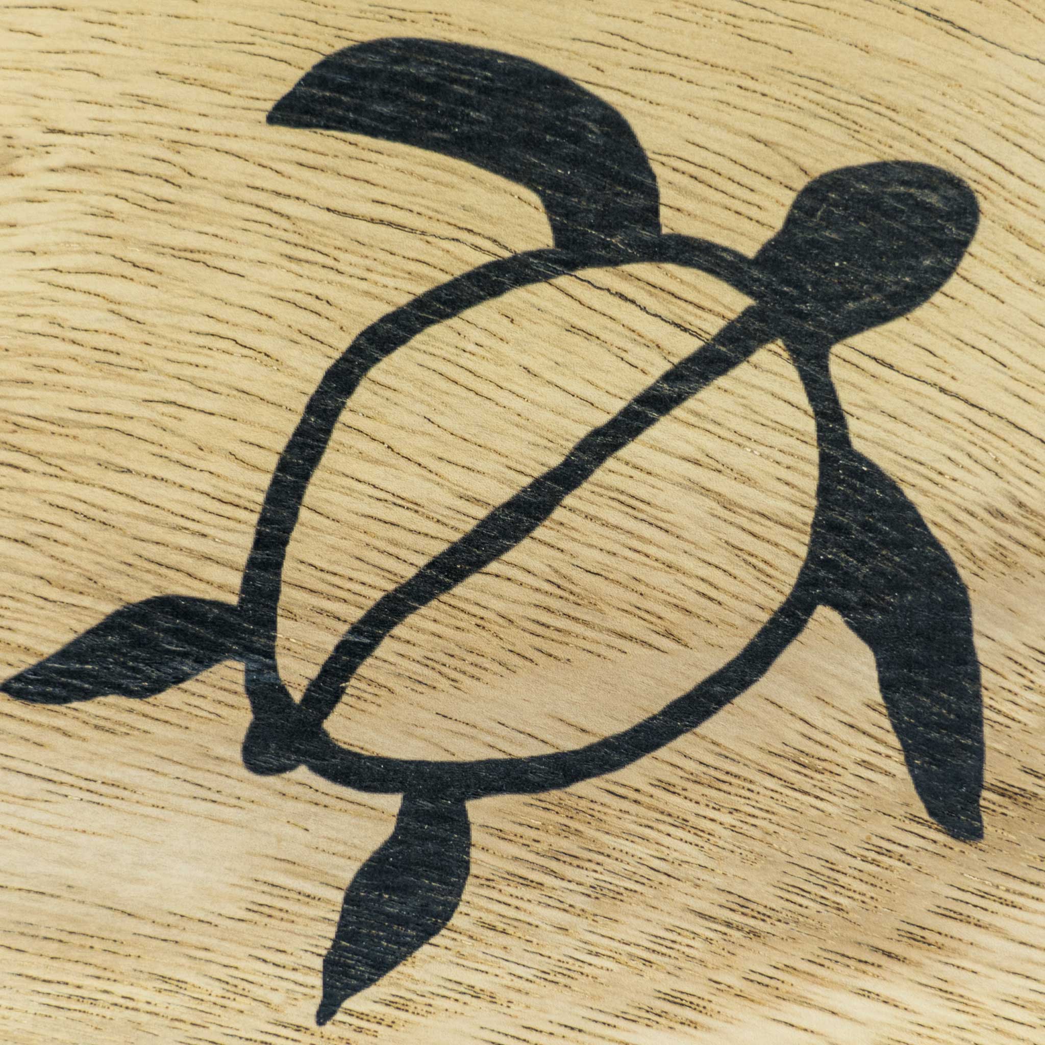 Koa Wood Veneer Handmade Postcard - Honu Petroglyph