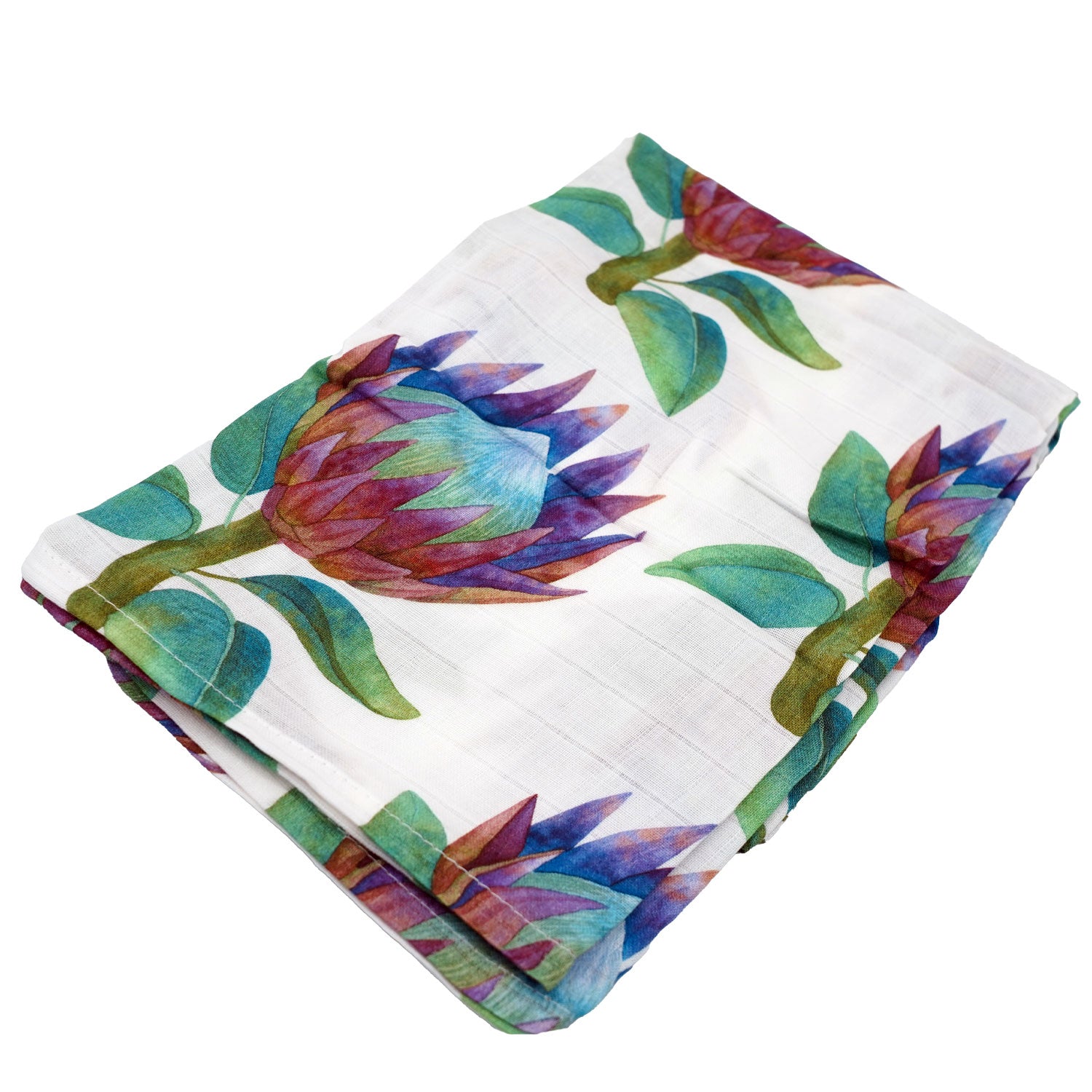 Bamboo Organic Cotton Protea 47" Swaddling Blanket