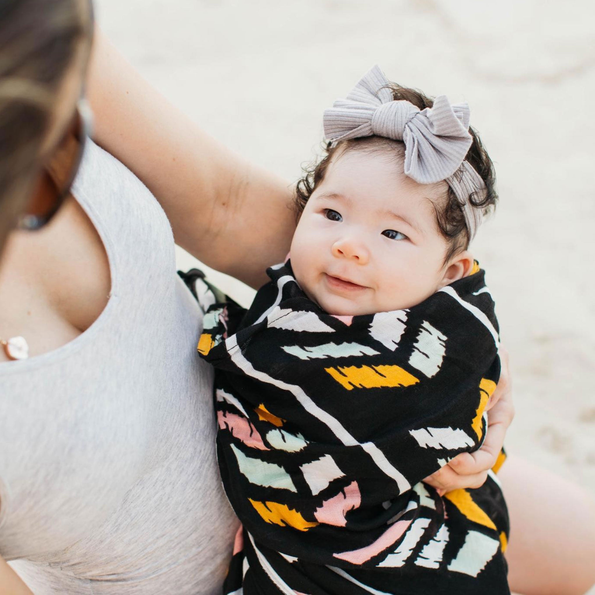 Bamboo Muslin 47" Pua Print Signature Swaddle Blanket