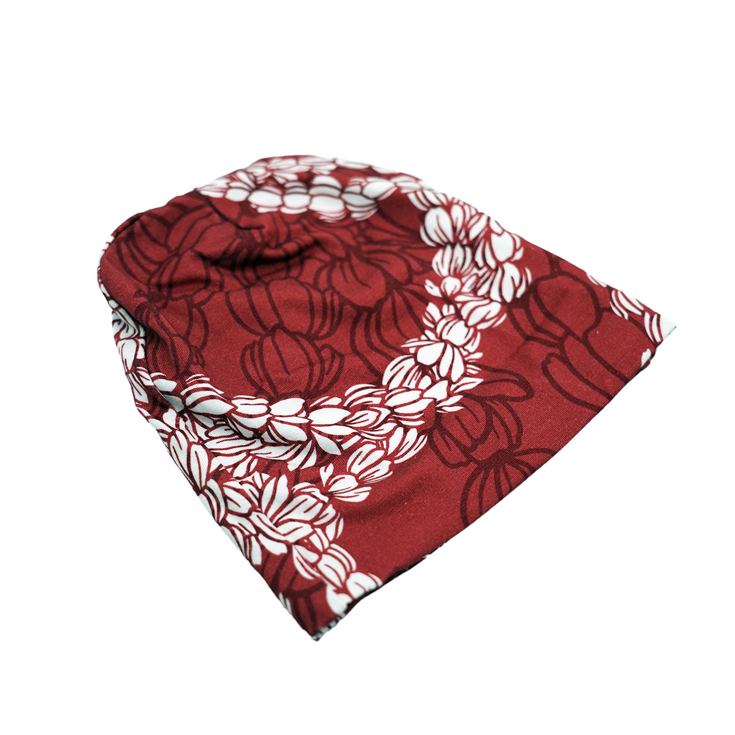 Baby Beanie Modal Fabric Lei Pīkake Print - Berry