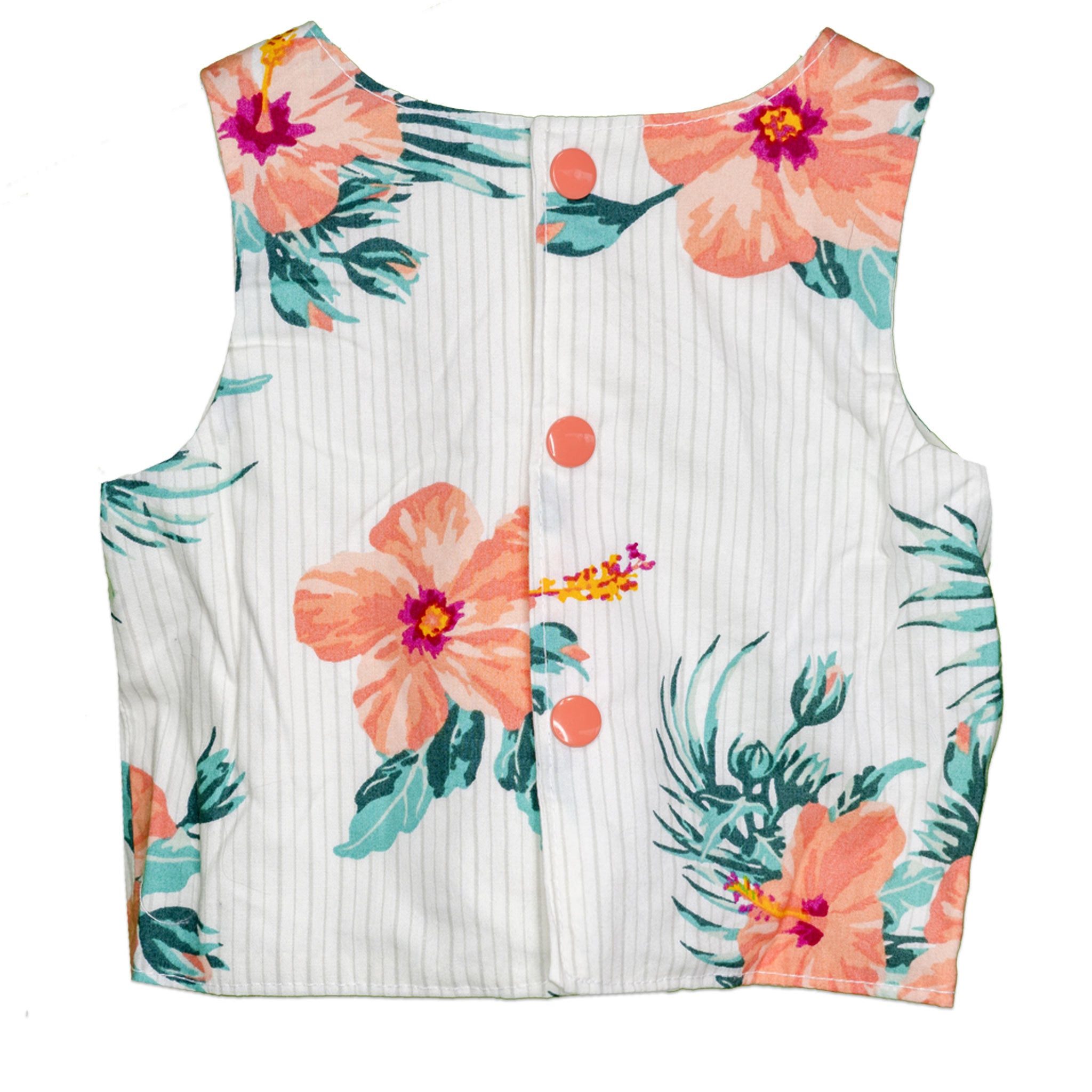 Handmade Carrie Crop Top with Orange Gingham Shorts Outfit - Toddler