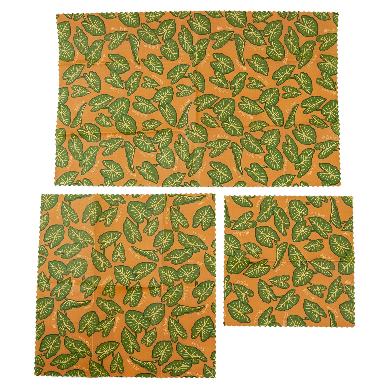 Reusable Handmade Organic Beeswax Food Wraps 3 Pack - Taro