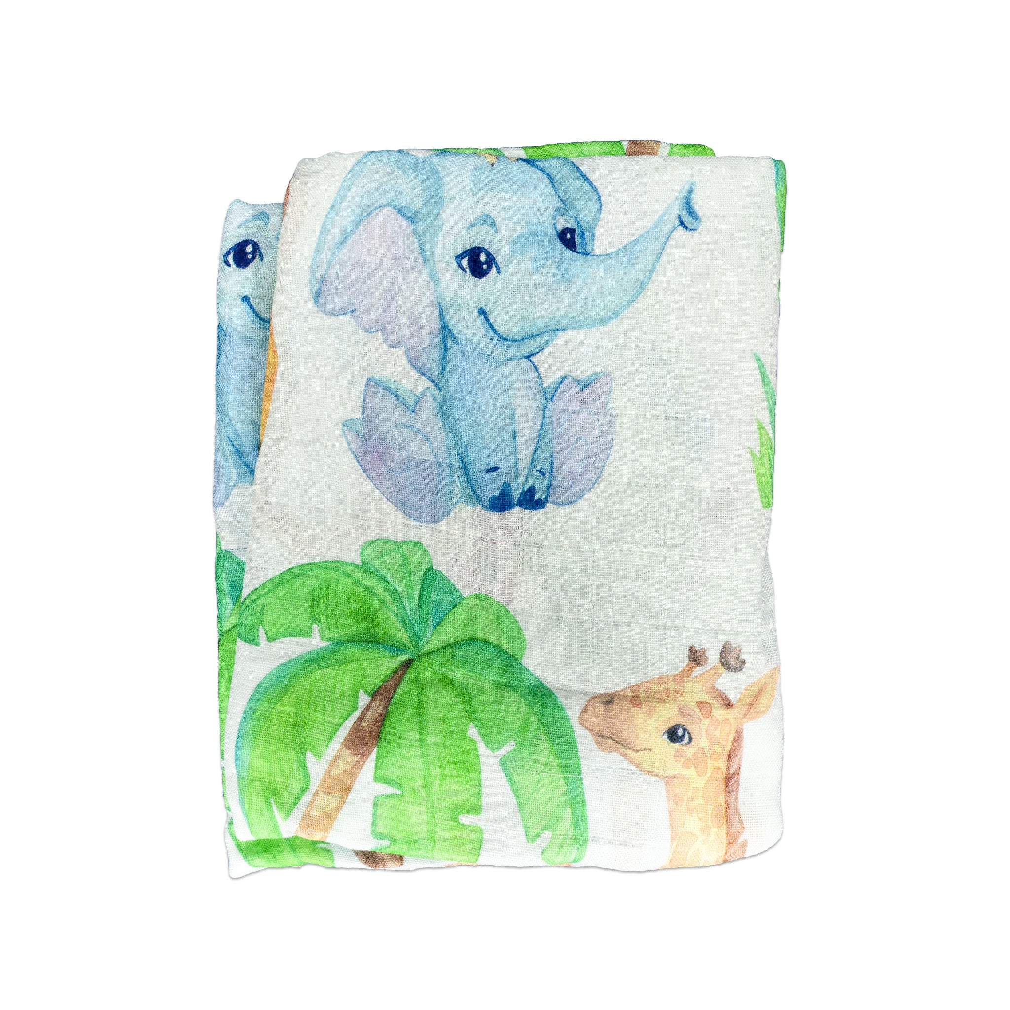 Bamboo Organic Cotton Zoo Friends 47" Swaddling Blanket