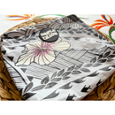 Splash Proof Pouch - Light Gray Hibiscus Tribal