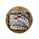 Splash Proof Pouch - Light Gray Hibiscus Tribal